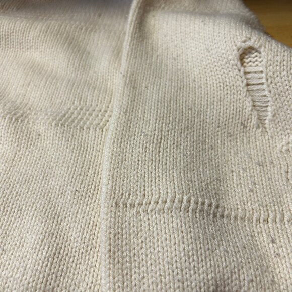 Women Helmut Lang Ivory V-Neck Wool Yak Hair Cashmere Chunky Cardigan Sweater S - Picture 14 of 16